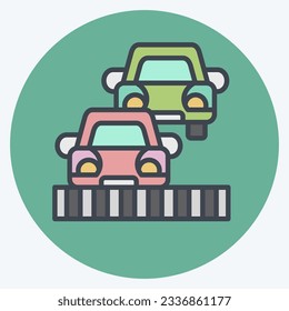 Icon Start Line. related to Racing symbol. color mate style. simple design editable. simple illustration