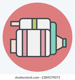 Icon Starter Car. related to Car Parts symbol. color mate style. simple design editable. simple illustration