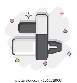 Icon Starter. related to Car Service symbol. Comic Style. repairin. engine. simple illustration