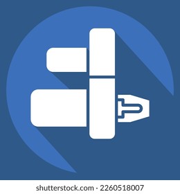 Icon Starter. related to Car Service symbol. Long Shadow Style. repairin. engine. simple illustration