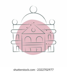 Icon Stately Home. related to Accommodations symbol. Color Spot Style. simple design editable. simple illustration
