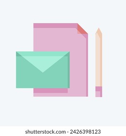 Icon Stationery. related to Creative Concept symbol. flat style. simple design editable. simple illustration
