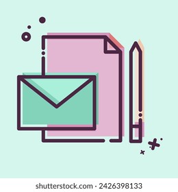 Icon Stationery. related to Creative Concept symbol. MBE style. simple design editable. simple illustration