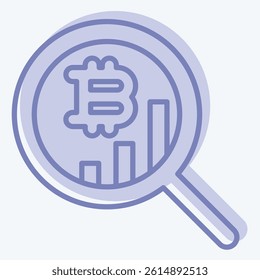 Icon Statistical Analysis. related to Cryptocurrency symbol. two tone style