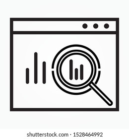 Icon Statistical Data search to Analysis chart diagram flow graph graphic design single icon vector illustration