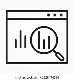 Icon Statistical Data search to Analysis chart diagram flow graph graphic design single icon vector illustration