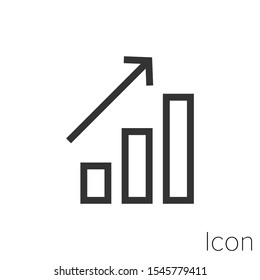 Icon statistics bar in black and white Illustration.
