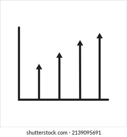 Icono Statistik, símbolo de icono, flecha, gráfico, diagrama, vector lineal