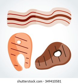 Icon steak with bacon Pork and beef