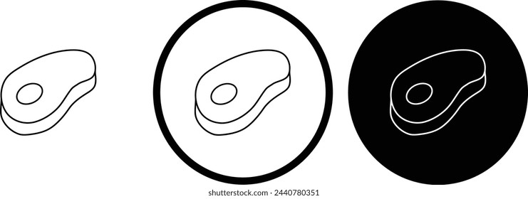 icono steak negro contorno para el diseño de sitios web 
y aplicaciones móviles en modo oscuro 
Ilustración vectorial sobre fondo blanco