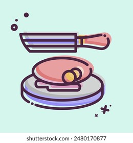 Icon Steak Knife Set. related to Kitchen Tool symbol. MBE style. simple design illustration