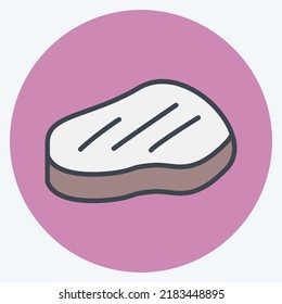 Icon Steak. suitable for Meat. color mate style. simple design editable. design template vector. simple illustration