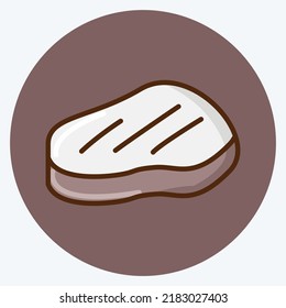 Icon Steak. suitable for Meat. flat style. simple design editable. design template vector. simple illustration