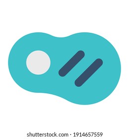 filete de icono con estilo plano y color azul dominante