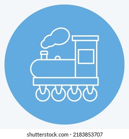 Icon Steam Train. suitable for education symbol. blue eyes style. simple design editable. design template vector. simple illustration