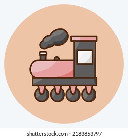 Icon Steam Train. suitable for education symbol. flat style. simple design editable. design template vector. simple illustration