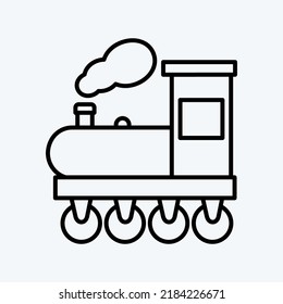Icono Tren de vapor. adecuado para el símbolo educativo. estilo de línea. diseño simple editable. vector de plantilla de diseño. ilustración simple