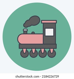 Icon Steam Train. suitable for education symbol. color mate style. simple design editable. design template vector. simple illustration