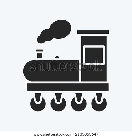 Icon Steam Train. suitable for education symbol. glyph style. simple design editable. design template vector. simple illustration