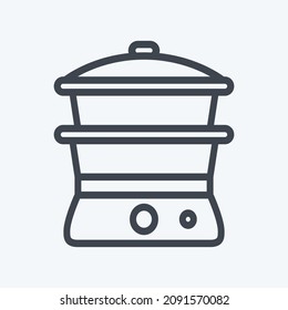 Icon Steamer - Line Style - Simple illustration,Editable stroke,Design template vector, Good for prints, posters, advertisements, announcements, info graphics, etc.