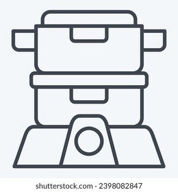 Icon Steamer. related to Cooking symbol. line style. simple design editable. simple illustration