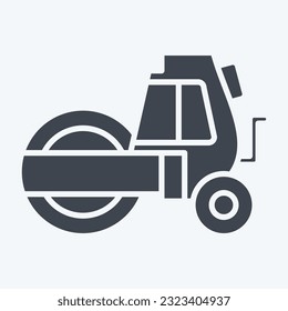 Icon Steamroller. related to Construction Vehicles symbol. glyph style. simple design editable. simple illustration