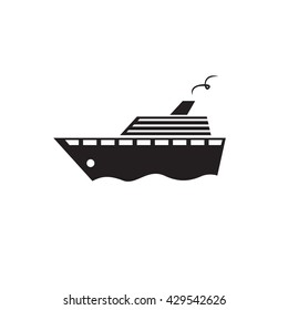 icon steamship flat design. Vector illustration isolated background