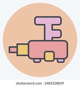 Icon Steering Gearbox. related to Car Maintenance symbol. color mate style. simple illustration