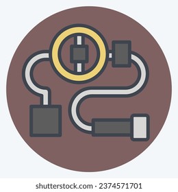 Icon Steering System. related to Car Maintenance symbol. color mate style. simple design editable. simple illustration