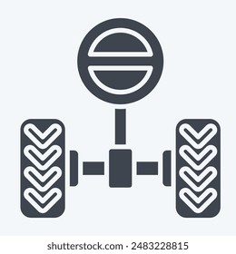 Icon Steering System. related to Car Maintenance symbol. glyph style. simple illustration