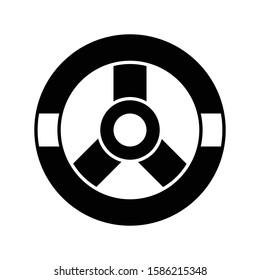 Icon steering whee in glyph style. vector illustration and editable stroke. Isolated on white background.