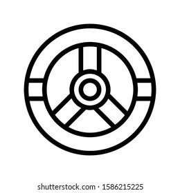 Icon steering whee in outline style. vector illustration and editable stroke. Isolated on white background.