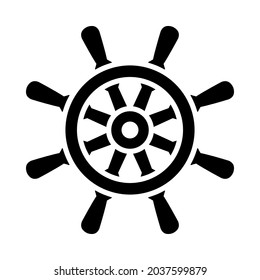 Icon Of Steering Wheel. Black Stencil Design. Vector Illustration.