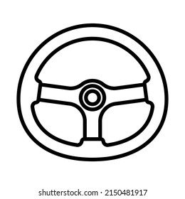 Icon Of Steering Wheel. Bold Outline Design With Editable Stroke Width. Vector Illustration.