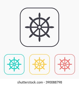 icon of steering wheel color set