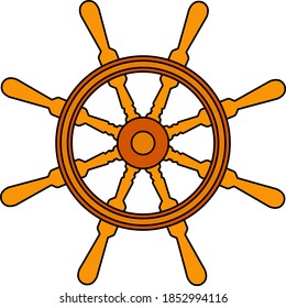 Icon Of Steering Wheel. Editable Outline With Color Fill Design. Vector Illustration.