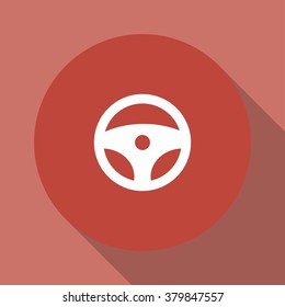 icon steering wheel. Flat design style eps 10