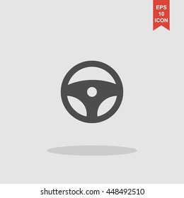 icon steering wheel. Flat design style eps 10