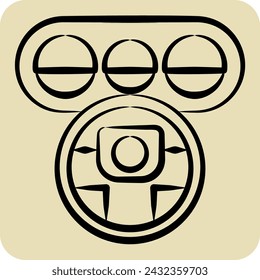 Icon Steering Wheel. related to Garage symbol. hand drawn style. simple design editable. simple illustration