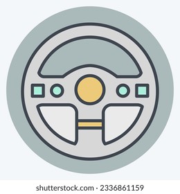 Icon Steering Wheel. related to Racing symbol. color mate style. simple design editable. simple illustration