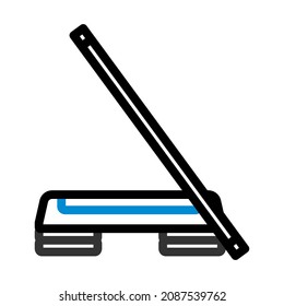 Icon Of Step Board And Stick. Bold outline design with editable stroke width. Vector Illustration.
