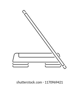 Icon of Step board and stick . Thin line design. Vector illustration.