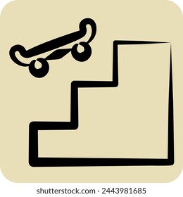 Icon Steps. related to Skating symbol. hand drawn style. simple design illustration