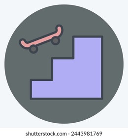 Icon Steps. related to Skating symbol. color mate style. simple design illustration