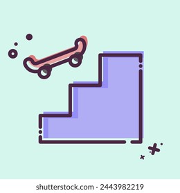 Icon Steps. related to Skating symbol. MBE style. simple design illustration