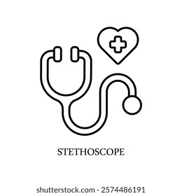 Icon a STETHOSCOPE, isolated against a clean background.
