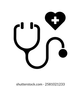 Icon a STETHOSCOPE, isolated against a clean background.