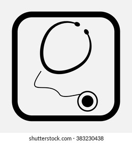 icon stethoscope medical care image for websites, telephones, fully editable vector image