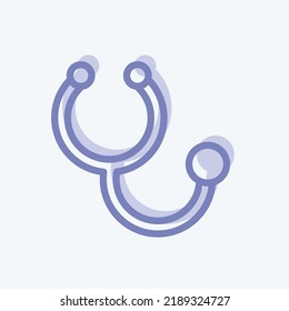 Icono Stethoscope. adecuado para el símbolo educativo. estilo de dos tonos. diseño simple editable. vector de plantilla de diseño. ilustración simple