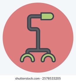 Icon Stick. related to Retirement symbol. color mate style. design editable